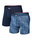 SAXX Boxershorts Vibe Xtra Soft Comfort Boxer Brief Fly dunkelblau/blau Herren - 2 Stück
